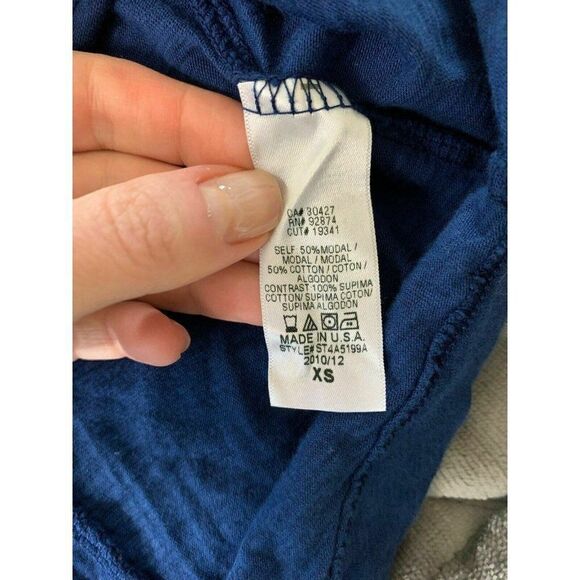 Splendid Womens Solid Navy Blue Oversized Short Sleeve Top T Shirt Xs - Picture 7 of 7